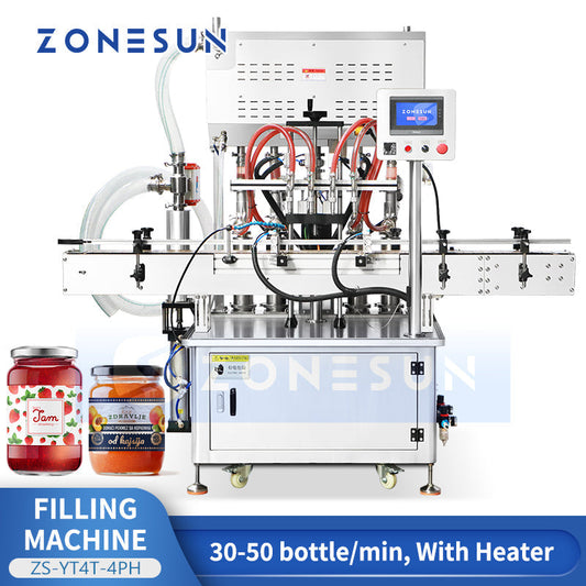 ZONESUN ZS-YT4T-4PH Sauce Honey Peanut Butter Piston Filling Equipment  ZONESUNPRO