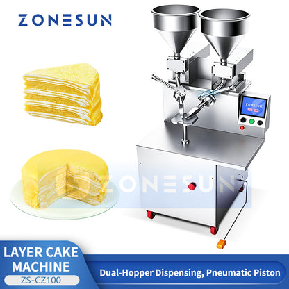 ZONESUN ZS-CZ100 Industrial Automatic Layer Cake Icing Making Machine for Food Factory Production