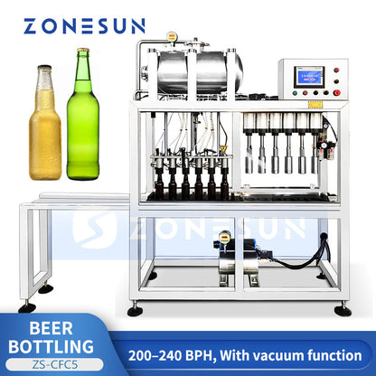 ZONESUN ZS-CFC5 Semi-Automatic Beer Bottle Filling and Capping Machine