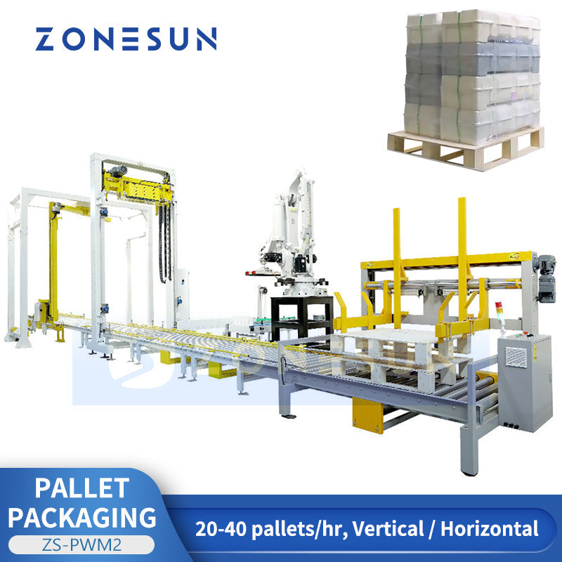 ZONESUN ZS-PWM2 Fully Automatic Robotic Palletizing & Pakcaing End-of-line  ZONESUNPRO