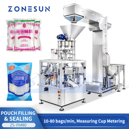 ZONESUN ZS-FM80 6-Station Premade Pouch Filling & Sealing Packaging Machine
