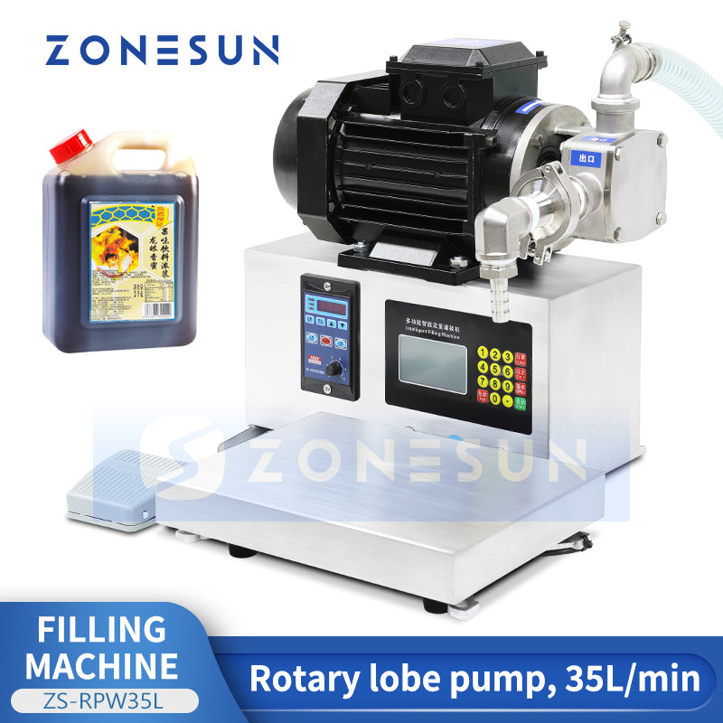 ZONESUN ZS-RPW35 Lhigh-flow Rotary Lobe Pump Bucket Filling Machine  ZONESUNPRO