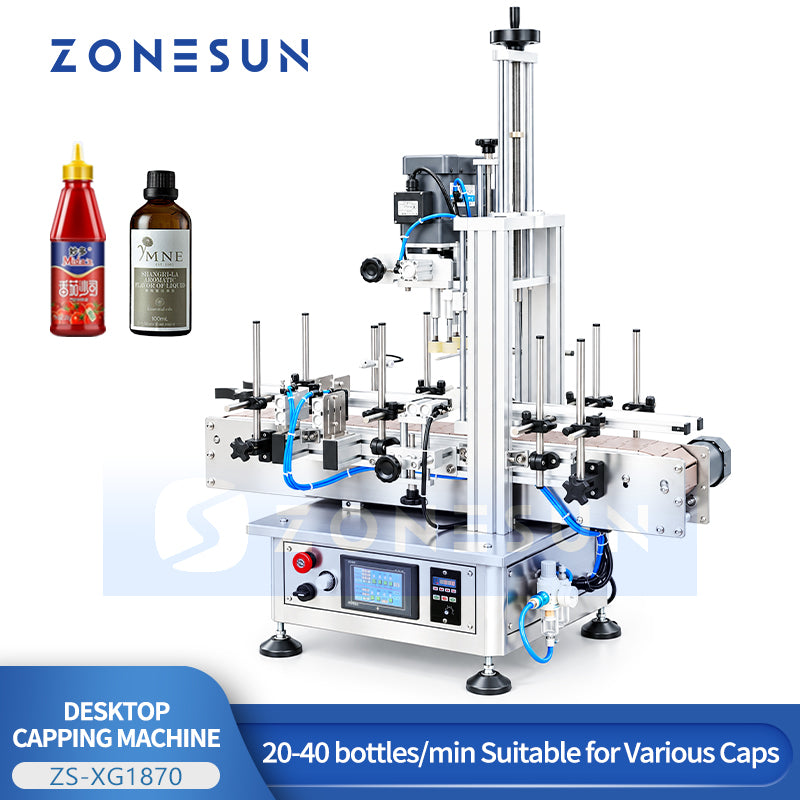 ZONESUN ZS-XG1870 18-70mm Pneumatic Desktop Automatic Capping Machine