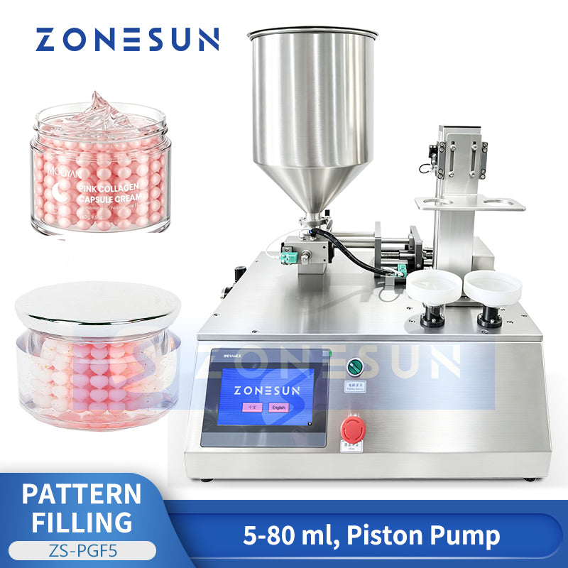 ZONESUN ZS-PGF5 Automatic Dual-Head Cosmetic Cream Filling Machine for Layered Patterns