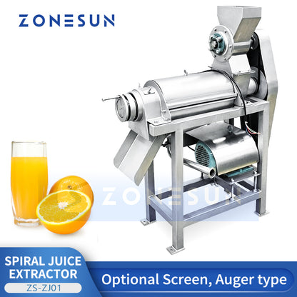 ZONESUN ZS-ZJ01 Continuous Fruit and Vegetable Juice Extractor Spiral Auger Press Machine Industrial Juicer