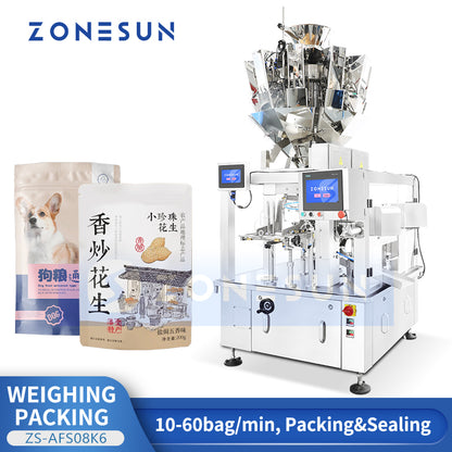 ZONESUN ZS-AFS08K6 Automatic Rotary Premade Pouch Granule Packing Machine
