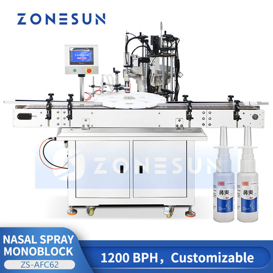ZONESUN ZS-AFC62 Automatic Nasal Spray Filling and Capping Machine Hygiene Packaging