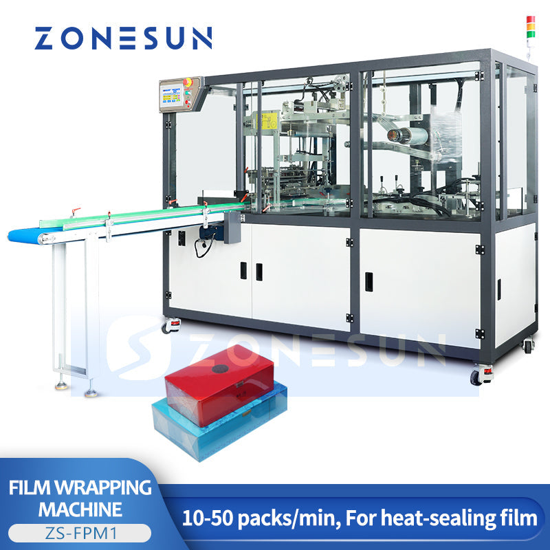 ZONESUN ZS-FPM1 Automatic Cellophane Wrapping Machine | 10–50 Packs/Min | Box Overwrapper  ZONESUNPRO