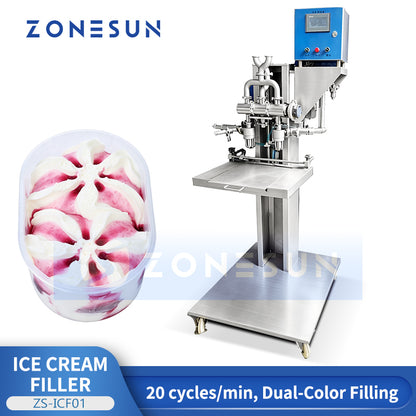 ZONESUN ZS-ICF01 Multi-Flavor Side-by-Side Ice Cream Filling Machine