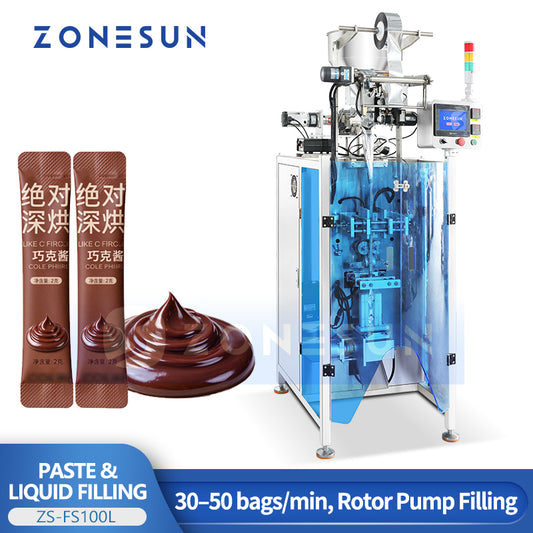 ZONESUN ZS-FS100L Automatic VFFS Sachet Powder Packaging Machine | 5–100ml