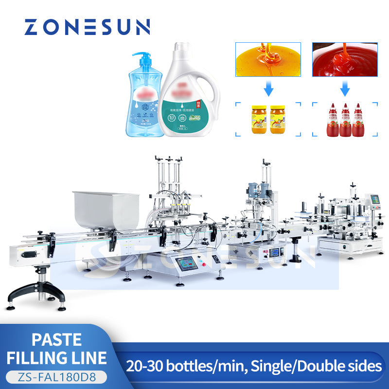 ZONESUN ZS-FAL180D8 Shower Gel & Hand Sanitizer Filling Production Line  ZONESUNPRO
