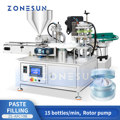 ZONESUN ZS-AFC19B Automatic Rotor Pump Cosmetic Paste Filling & Capping Machine  ZONESUNPRO