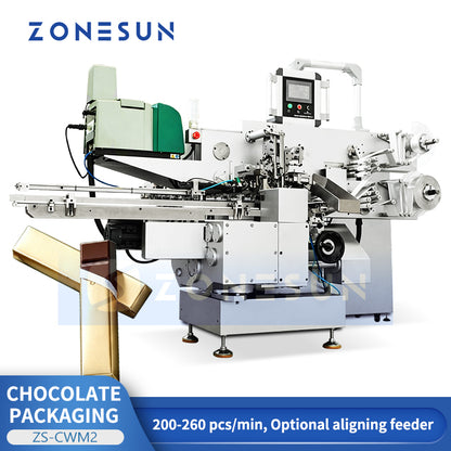 ZONESUN ZS-CWM2 High Speed Chocolate Bar Wrapping Machine with Automatic Film Wrapping System