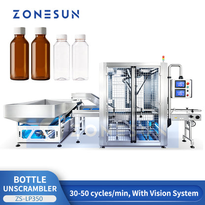 ZONESUN ZS-LP350 Robotic Bottle Unscrambler with Vision System