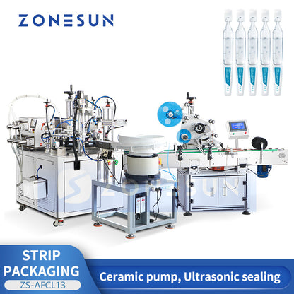 ZONESUN ZS-AFCL13 Automatic Unit Dose Strip Ampoule Filling Sealing and Cutting Machine