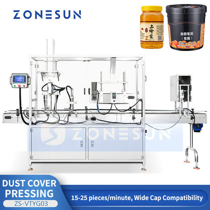 ZONESUN ZS-VTYG03 Automatic Press-On Cap Capping Machine with Belt Pressing for Large Bottles