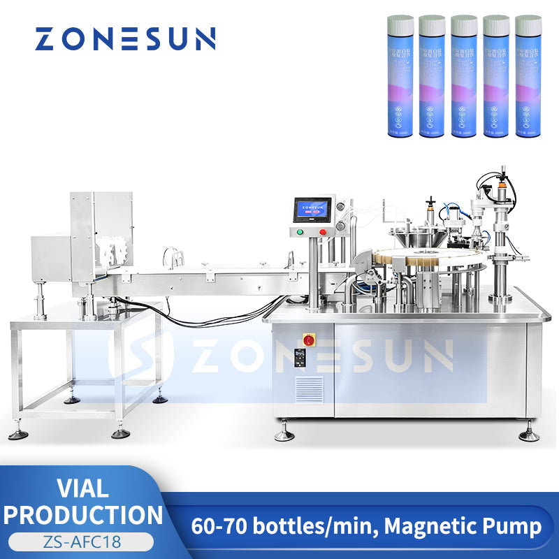 ZONESUN ZS-AFC18 Automatic Vial Filling and Dual-Station Crimp Capping Machine