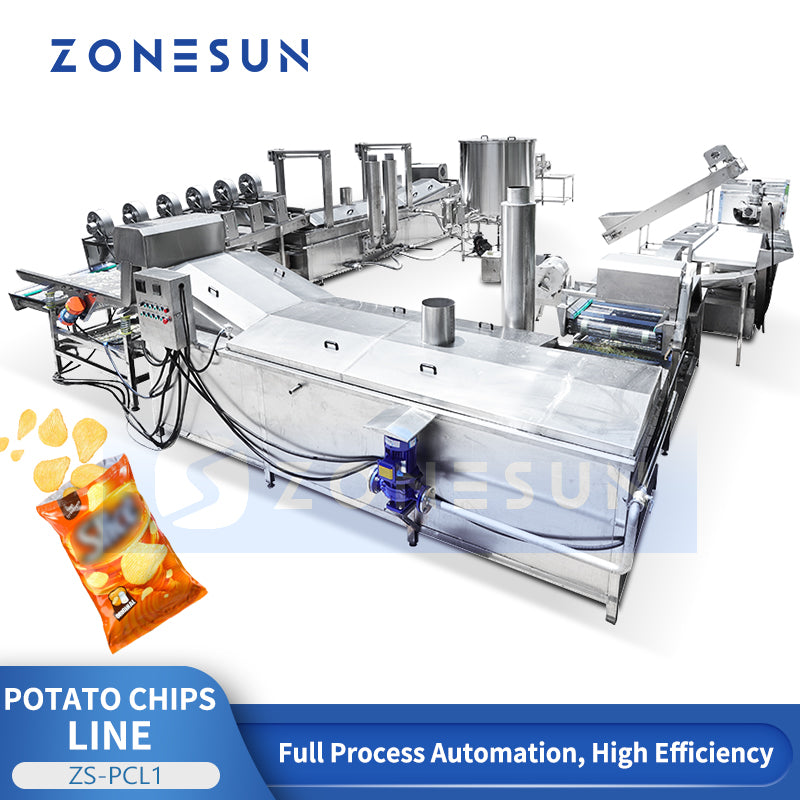 ZONESUN ZS-PCL1 Automatic Potato Chips Production Line for Fire Snack Processing