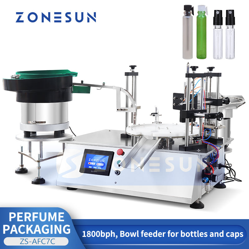 ZONESUN ZS-AFC7C Rotary Perfume Bottle Feeding Liquid Filling Capping Machine  ZONESUNPRO