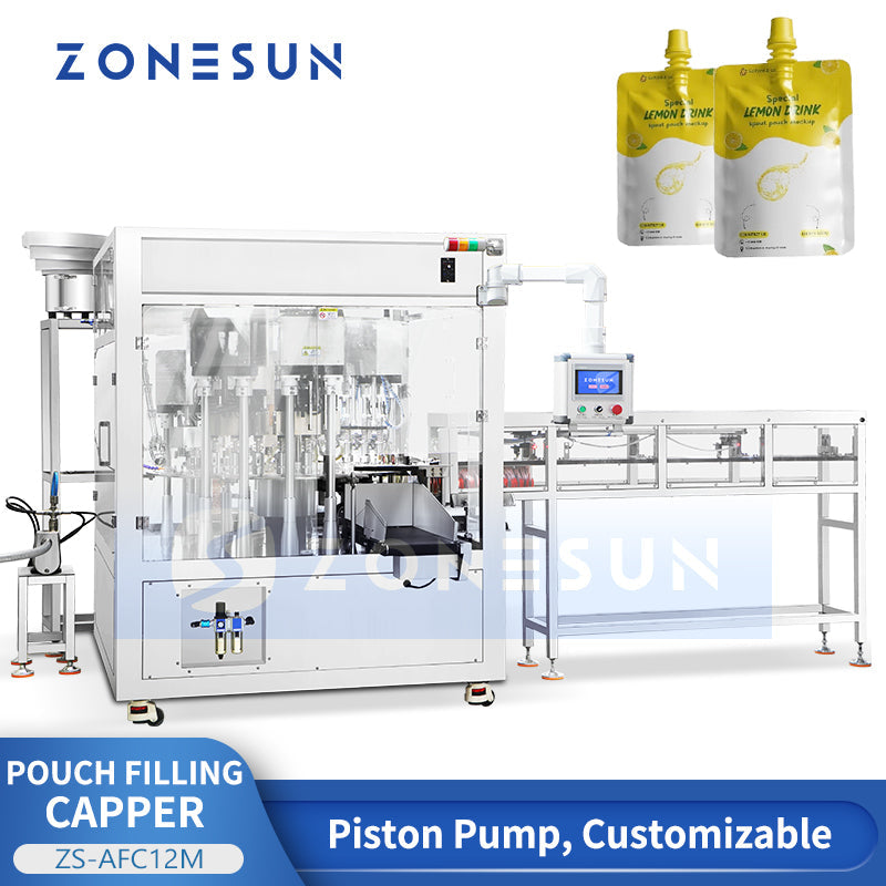 ZONESUN ZS-AFC12M High-Speed Servo Spout Pouch Piston Liquid Packaging Monoblock Machine (Up to 120 Bags/Min) ZONESUN