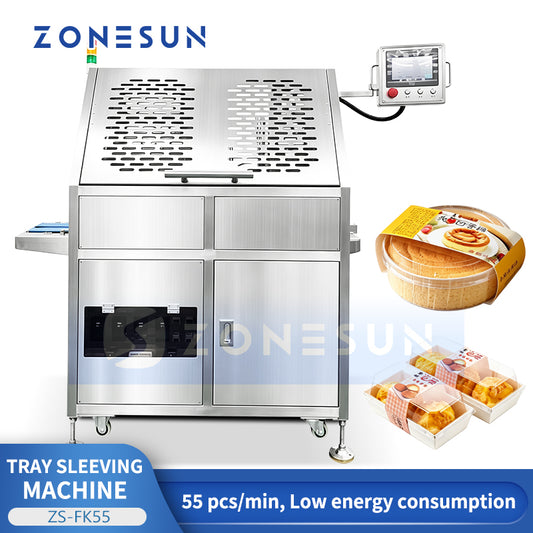 ZONESUN ZS-FK55 Automatic Cardboard Sleeve Packaging Machine for Meal Boxes Fast Food Containers