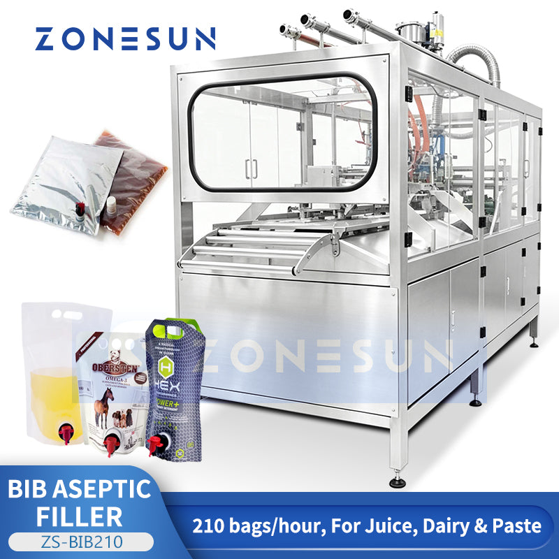 ZONESUN ZS-BIB210 Aseptic Bag-in-Box Filler with Steam Barrier and Vacuum System