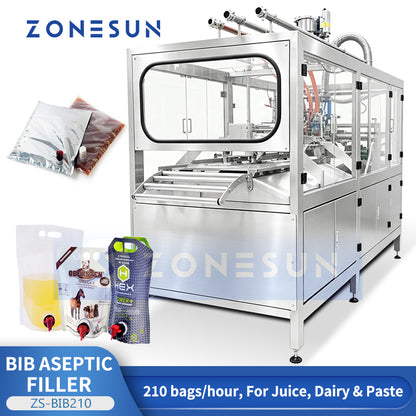 ZONESUN ZS-BIB210 Aseptic Bag-in-Box Filler with Steam Barrier and Vacuum System
