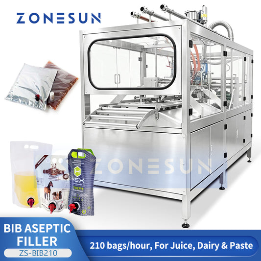 ZONESUN ZS-BIB210 Aseptic Bag-in-Box Filler with Steam Barrier and Vacuum System