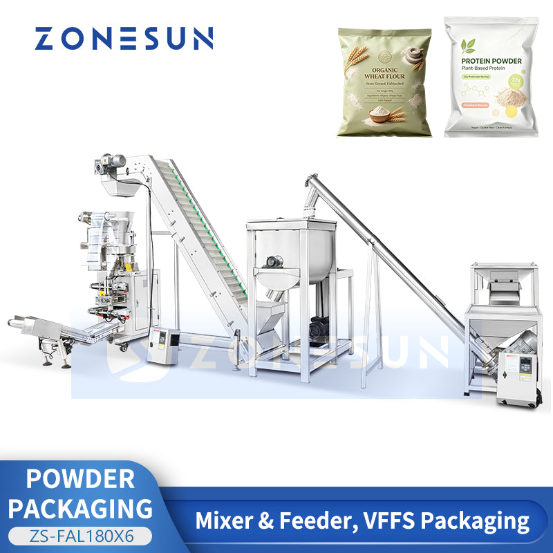 ZONESUN ZS-FAL180X6 Automatic Powder Mixing Feeding Filling Sealing Production Line