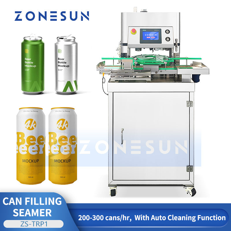 ZONESUN ZS-TRP1 Mobile Automatic Can Soda Water Filling and Seaming Machine  ZONESUNPRO