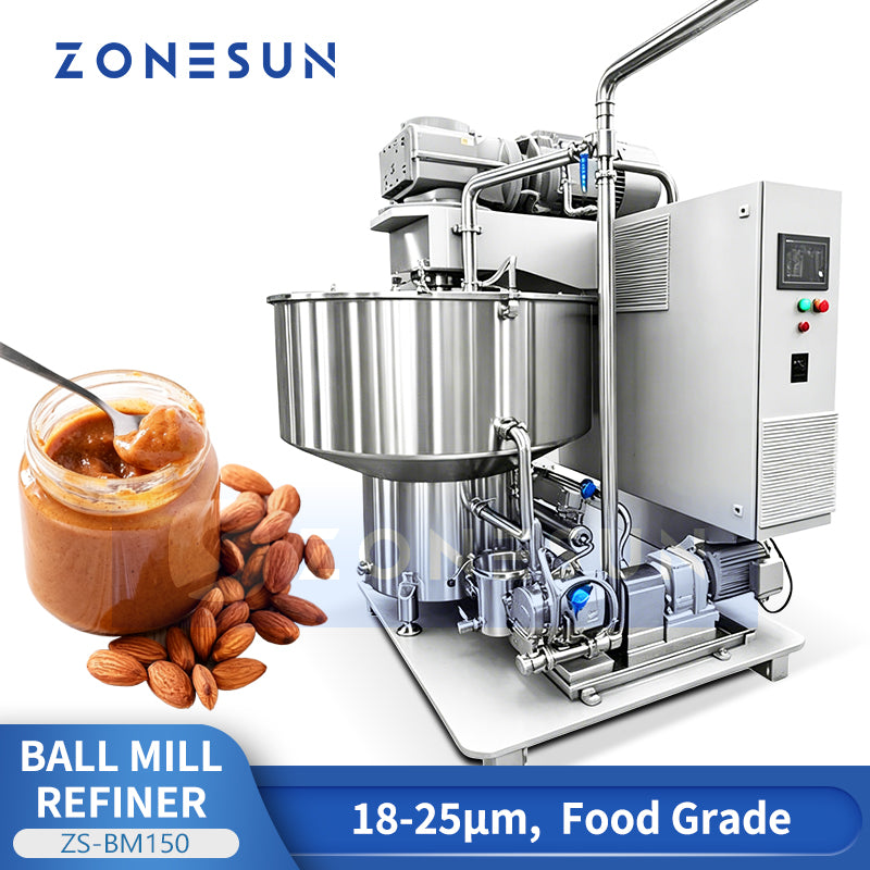 ZONESUN ZS-BM150 Vertical Chocolate Ball Mill Refiner for Chocolate Factory Production Lines