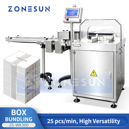 ZONESUN ZS-WK300 Carton Stacking and Film Wrapping Machine for Boxes