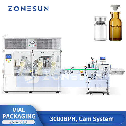 ZONESUN ZS-AFCL9 Automatic Vial Filling Capping and Labeling Production Line
