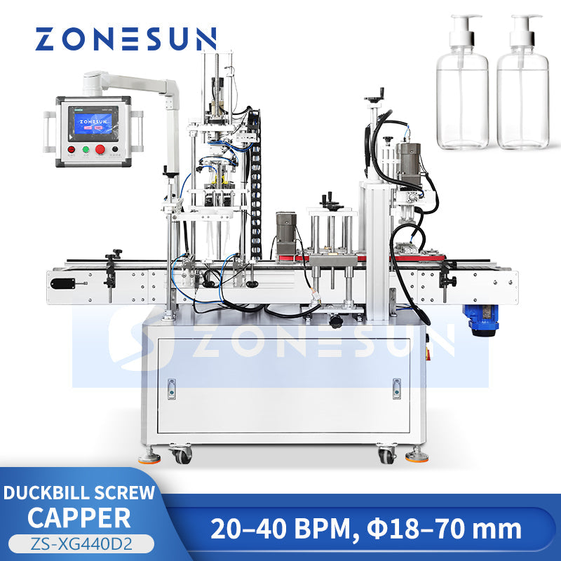 ZONESUN ZS-XG440D2 High Speed Duckbill Pump Spray Cap Capping Machine