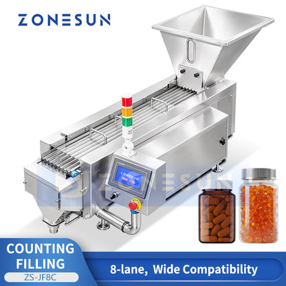 ZONESUN ZS-JF8C Semi-Automatic 8-Lane Candy Hardware Counting Filling Machine
