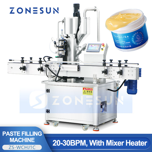 ZONESUN Cosmetic Paste Filler Consistent Heating Mixing Filling Machine ZS-WCHJ1C