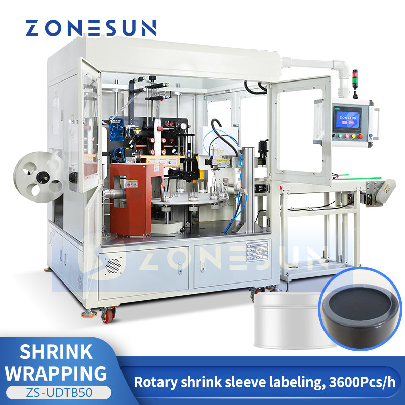ZONESUN ZS-UDTB50 Rotary Shrinking Sleve Labeling Machine Cosmetic Bottle Labeler