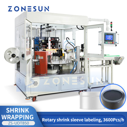 ZONESUN ZS-UDTB50 Rotary Shrinking Sleve Labeling Machine Cosmetic Bottle Labeler