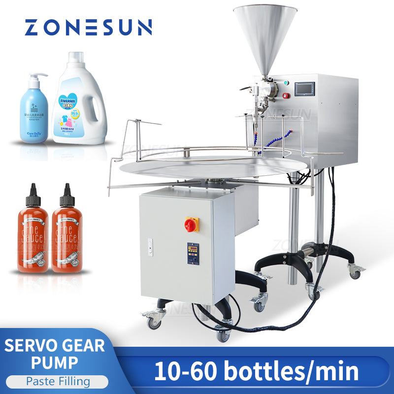 ZONESUN ZS-VTRP1 Servo Motor Rotor Pump Paste Filling Machine with Unscrambler