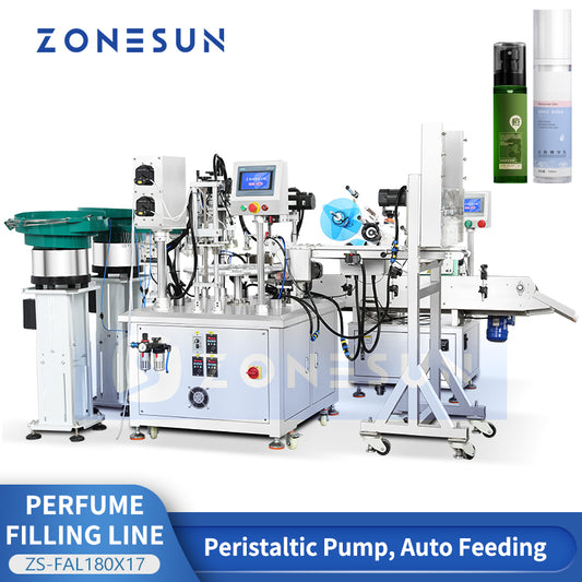 ZONESUN ZS-FAL180X17 Automatic Perfume Filling Capping Labeling Line