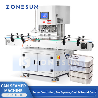 ZONESUN ZS-AFK350 Automatic Servo Metal Can Seamer for Square, Oval & Round Cans