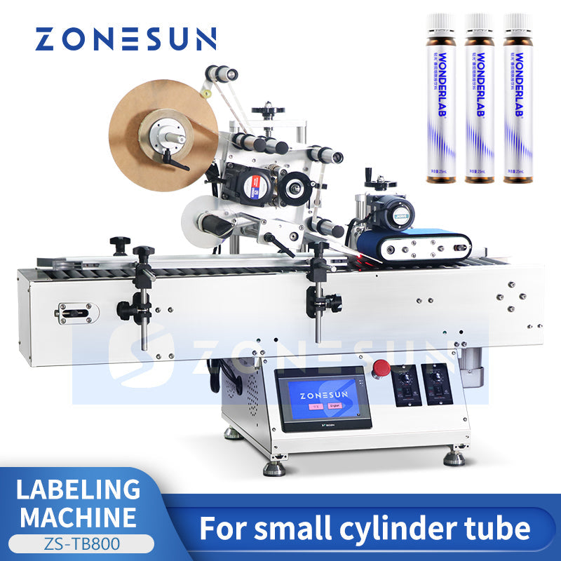 ZONESUN ZS-TB800 Automatic Tube Labeler Lip Balm Label Machine  ZONESUNPRO