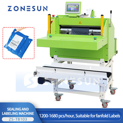 ZONESUN ZS-TB103 Automatic Plastic Pouch Bag Sealing & Labeling Machine For Courier Express  ZONESUNPRO