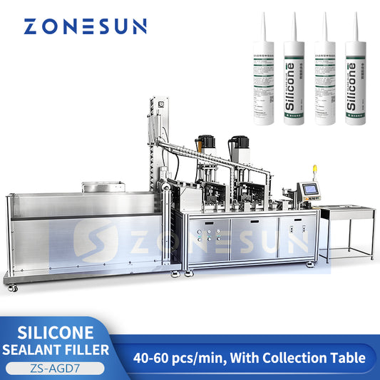 ZONESUN ZS-AGD7 Automatic 310ml Sealant Adhesive Cartridge Filling & Capping Machine
