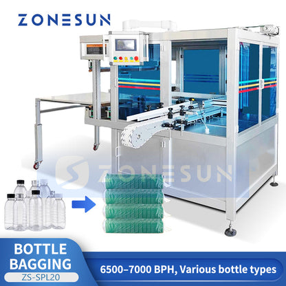 ZONESUN ZS-SPL20 Automatic Plastic Bottle Bagging Machine Plastic Container Packaging Machine