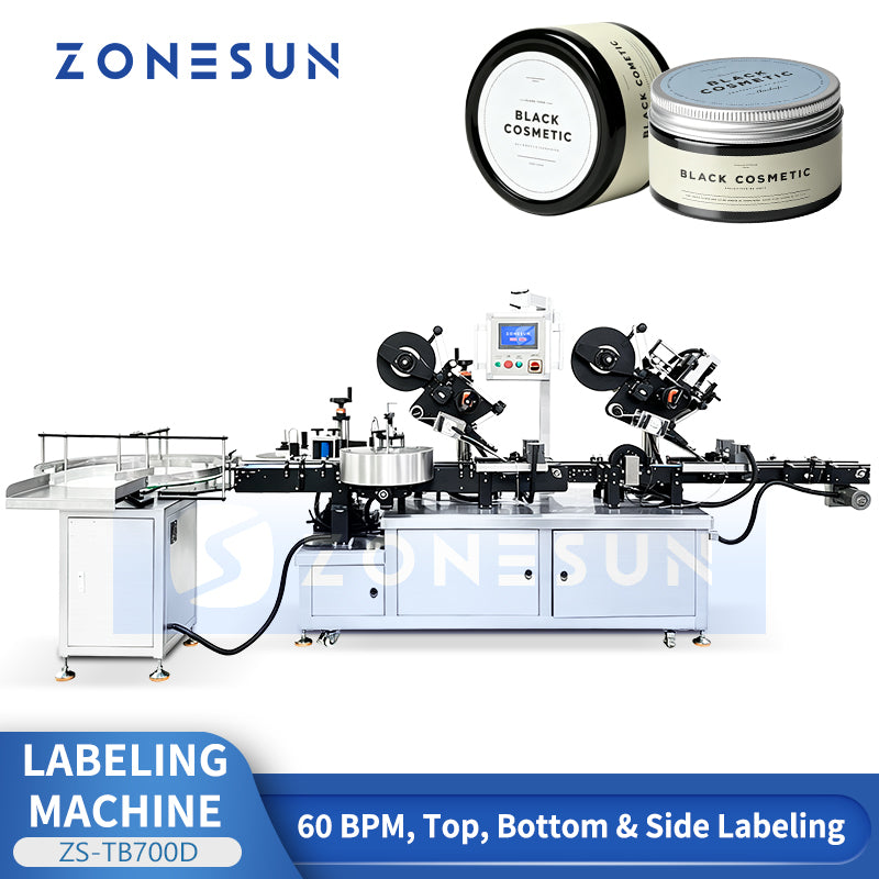 ZONESUN ZS-TB700D Automatic Top Bottom & Side Bottle Labeling Machine