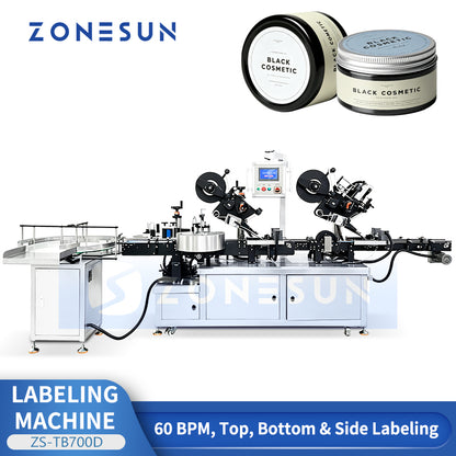 ZONESUN ZS-TB700D Automatic Top Bottom & Side Bottle Labeling Machine
