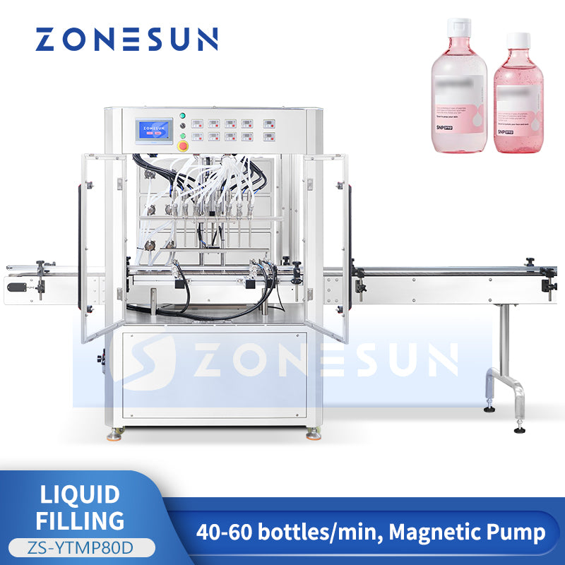 ZONESUN ZS-YTMP80D 8-Head Magnetic Pump Liquid Filling Machine