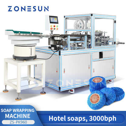 ZONESUN ZS-PK960 Automatic Round Pleated Wrapping Machine With Label Sticker