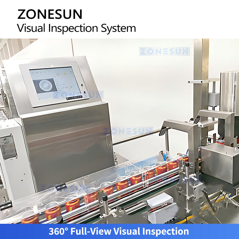 ZONESUN ZS-MD120 Automatic Inline Bottle Visual Inspection System | Auto Reject for Bottle Cap & Label Defects